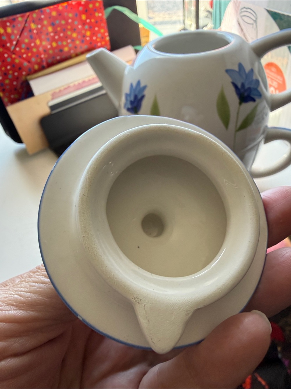 Verona Blue Floral Ceramic Tea for One Set - Picture 4 of 8
